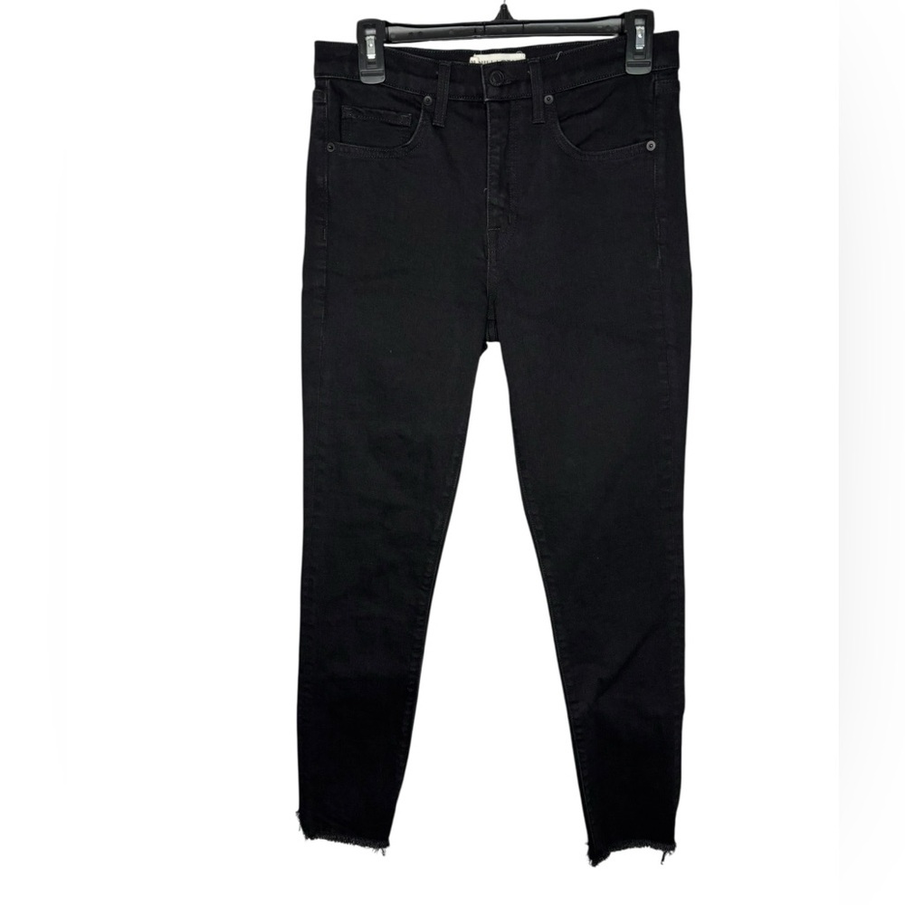 Nili Lotan High Rise Jeans Womens Skinny Frayed Hem 10758W377 Made in USA SZ 28